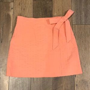 Coral jcrew side tye-faux wrap skirt